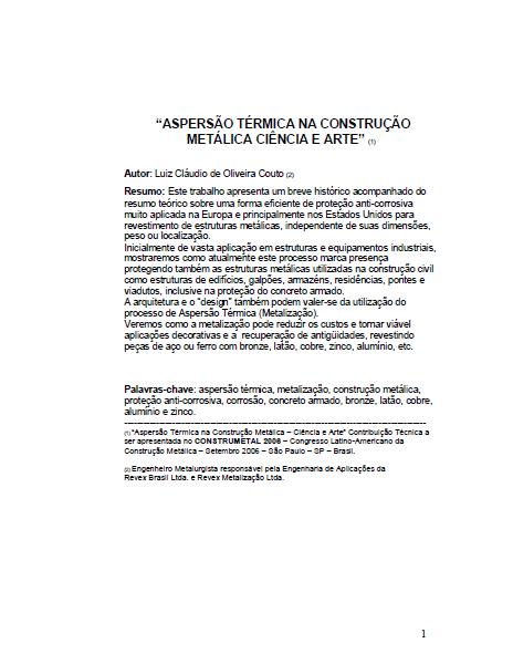 Capa Aspersão Térmica
